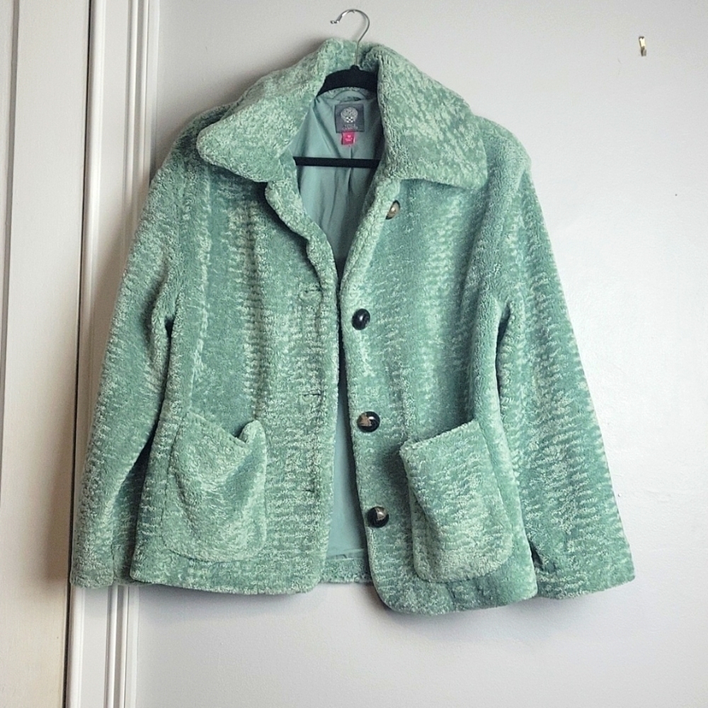 Vince Camuto-NWT-Green Faux Fur Jacket-Size Medium